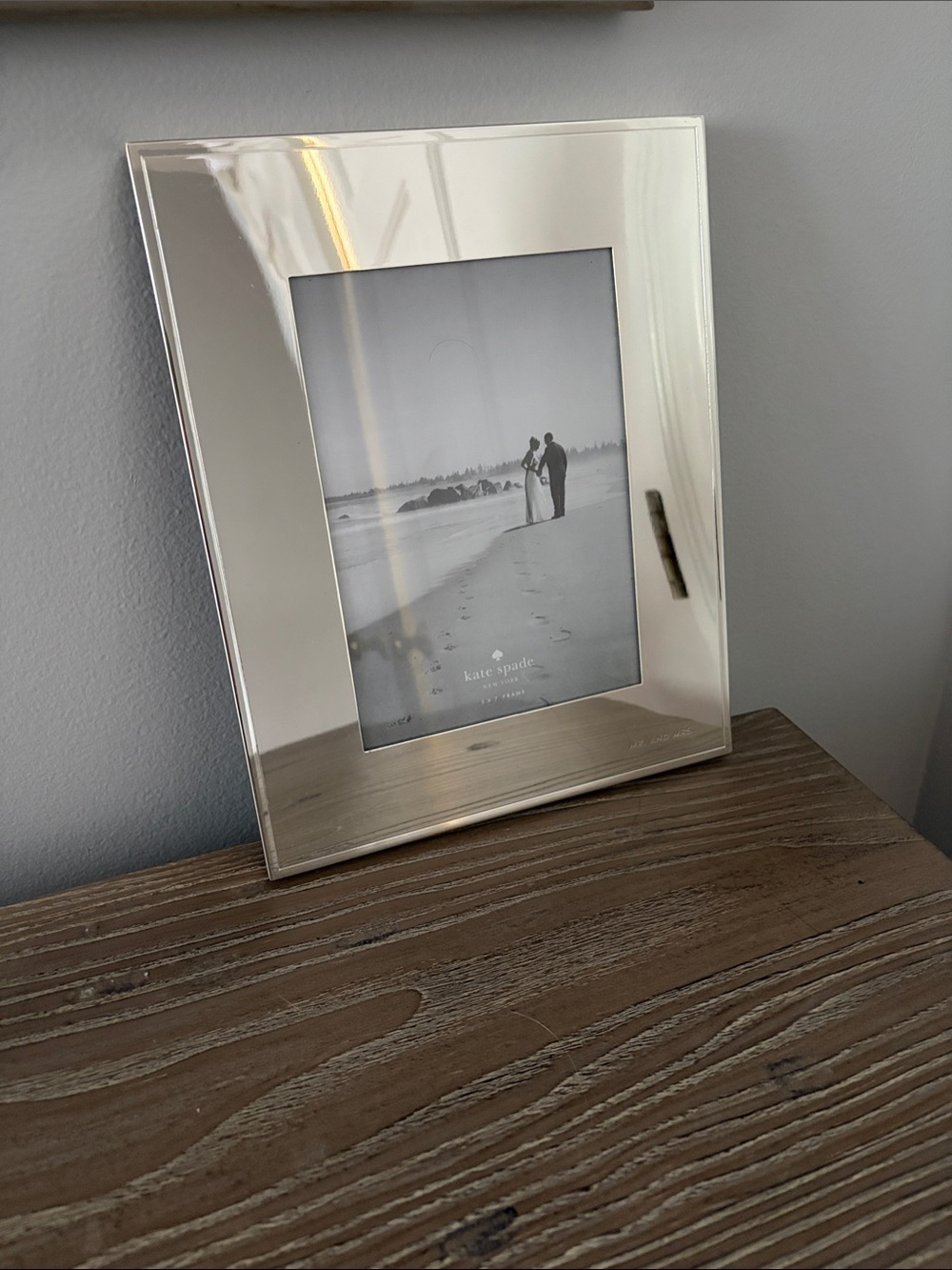 kate spade engraved mirrored wedding frame